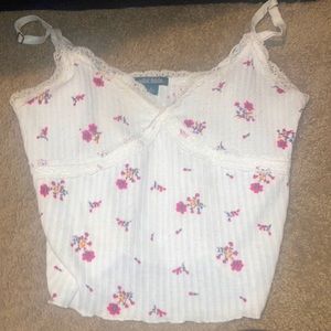 Wild fable flower print tank top white